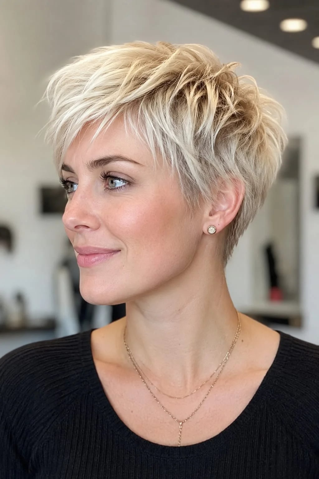 Short Platinum Pixie With Choppy Bangs — Haircuts for Fine Hair