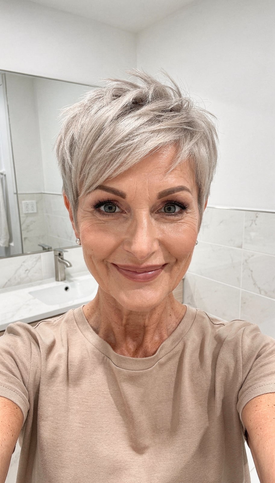 Grayish Blonde Pixie With Textured Fringe — Haircuts for Fine Hair
