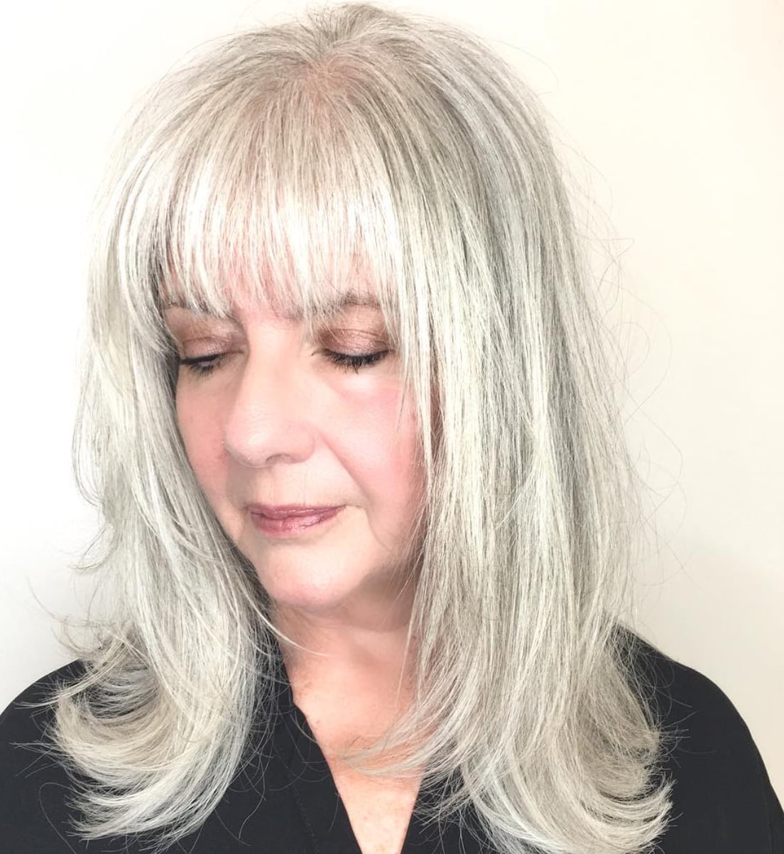 Chin Length Dark Brown Bob With Under Curls — Haircuts for Older Women