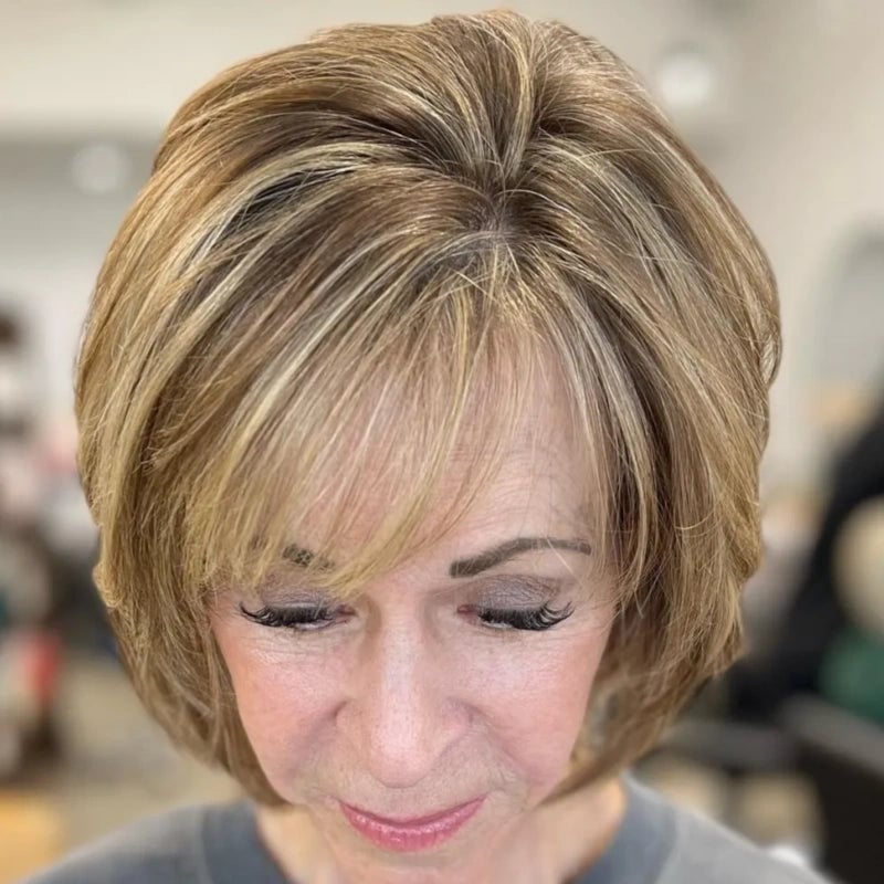 Chin Length Bob With Blunt Bangs — Haircuts for Older Women