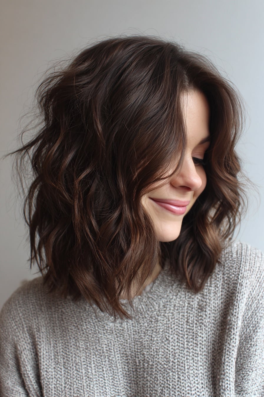 Shoulder Length Voluminous Blowout Shoulder Length Voluminous Blowout — Haircuts for Thick Hair