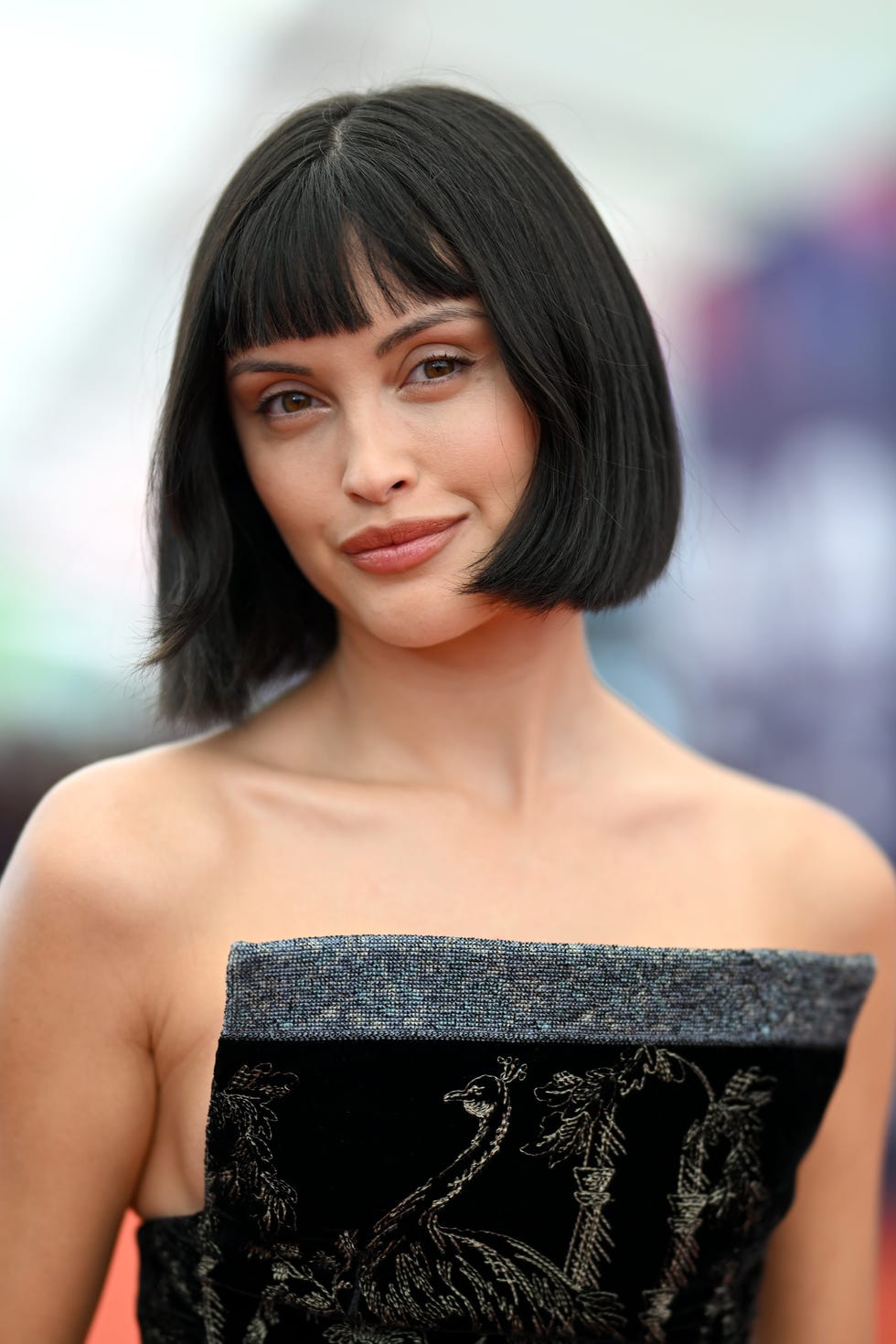 Chin Length Blunt Bob With Micro Bangs Chin Length Blunt Bob With Micro Bangs — Haircuts for Thick Hair