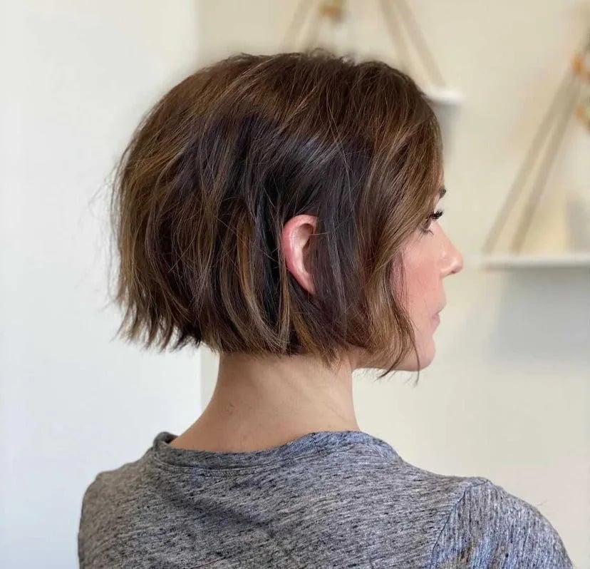 Ear Length Bob With Textured Ends — Haircuts for Thin Hair