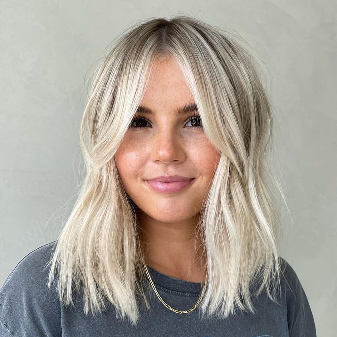 Shoulder Length Shag With Choppy Bangs — Haircuts for Thin Hair
