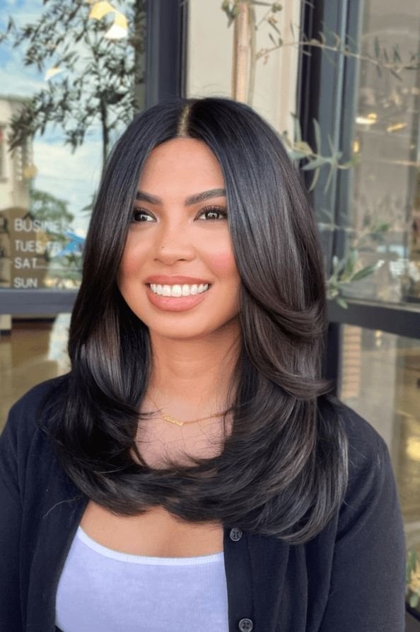 Mid-Back Long Layers With Volume — Haircuts for Thin Hair