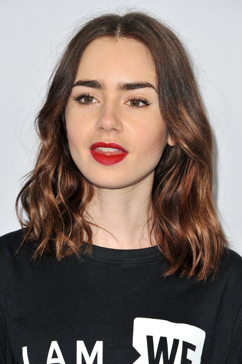 Shoulder Length Lob With Caramel Highlights Shoulder Length Lob With Caramel Highlights — Haircuts for Wavy Hair