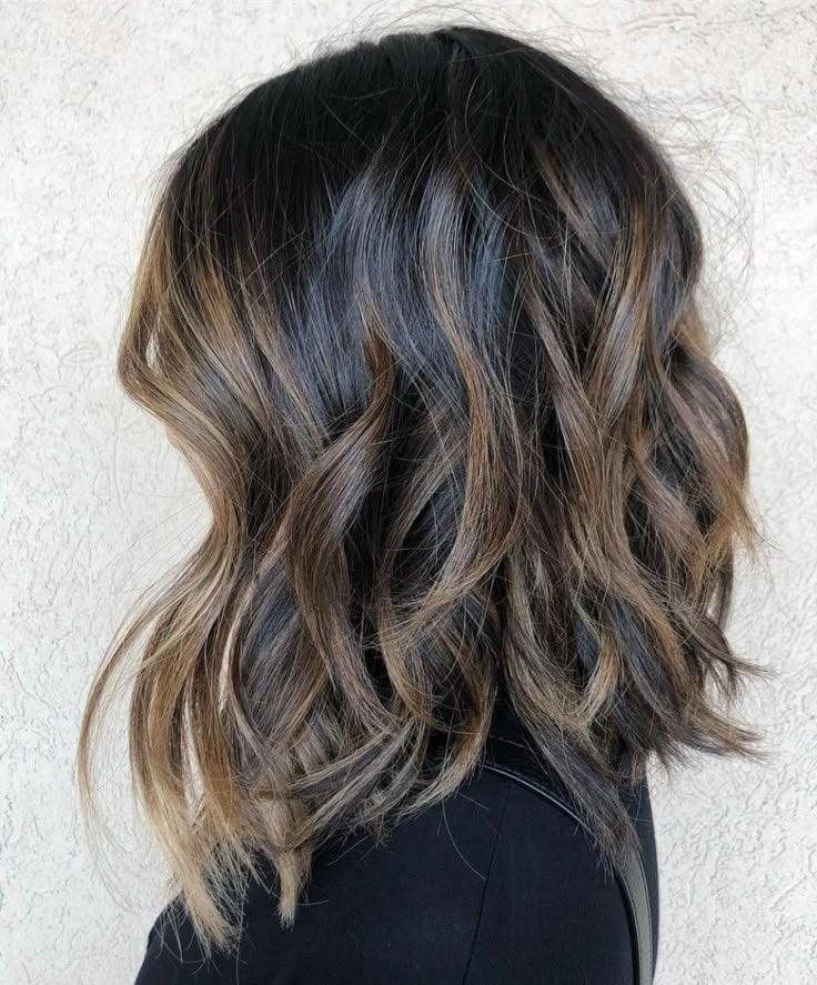Angled Bob With Balayage Highlights Angled Bob With Balayage Highlights — Haircuts for Wavy Hair