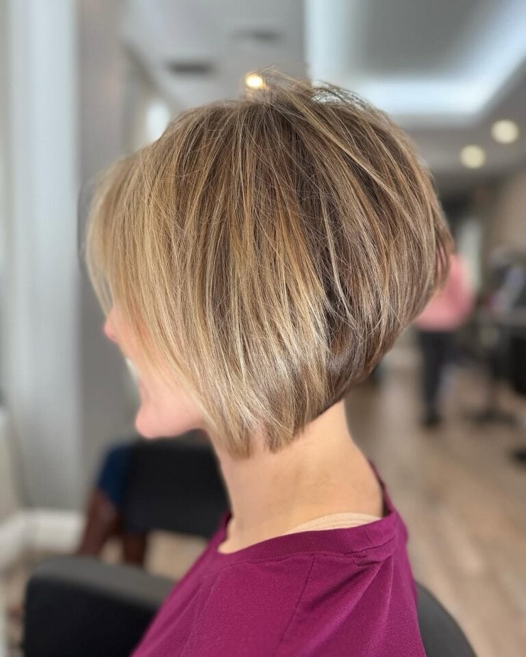 Stacked Bob With Wispy Bangs Stacked Bob With Wispy Bangs — Haircuts for Women
