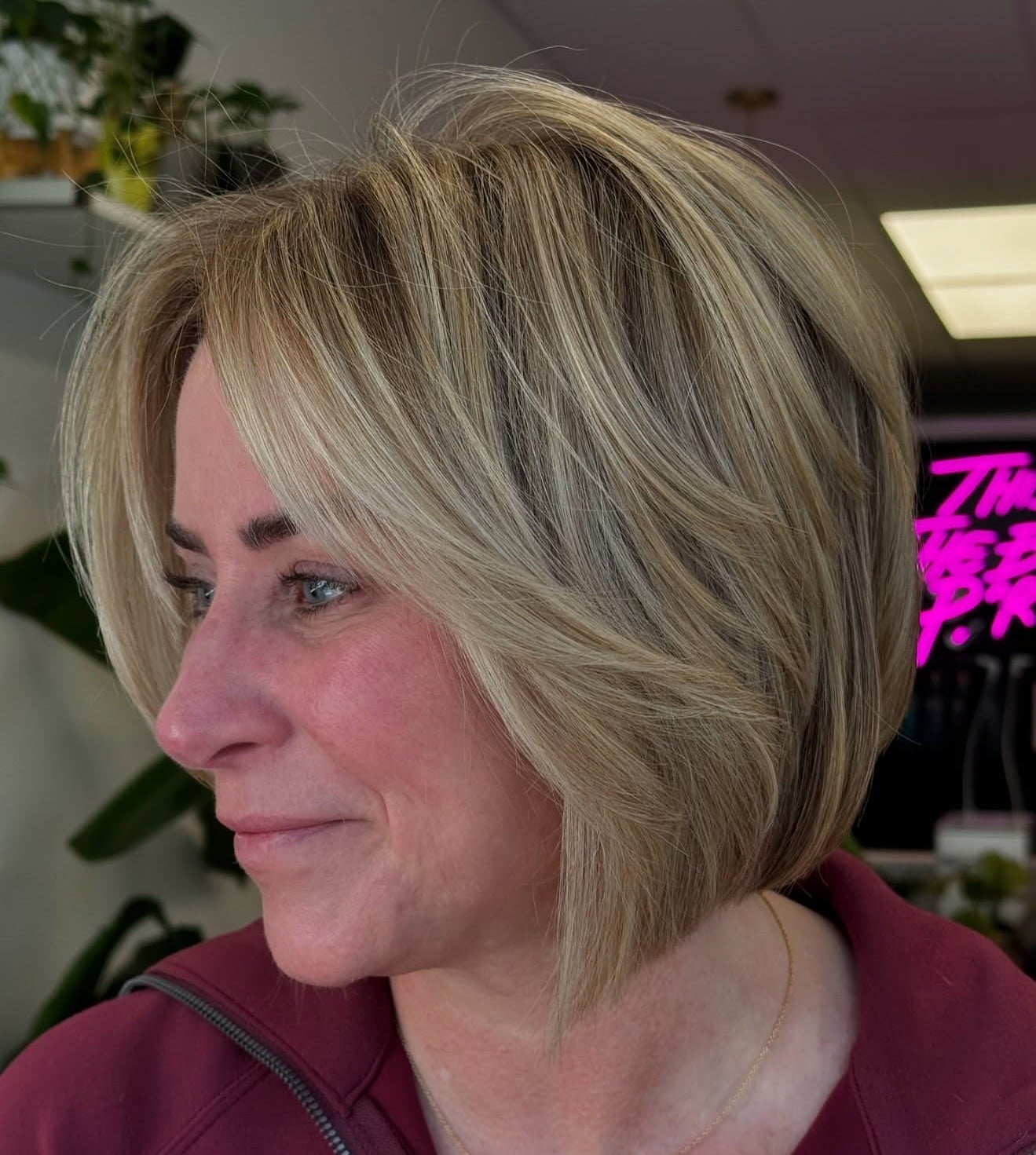 Chin Length Bob With Subtle Layers Chin Length Bob With Subtle Layers — Haircuts for Women Over 40