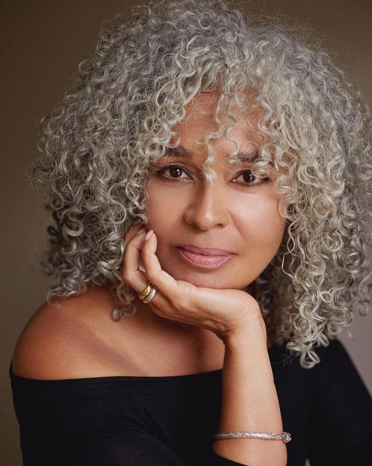 Shoulder Length Salt and Pepper Curls Shoulder Length Salt and Pepper Curls — Haircuts for Women Over 50