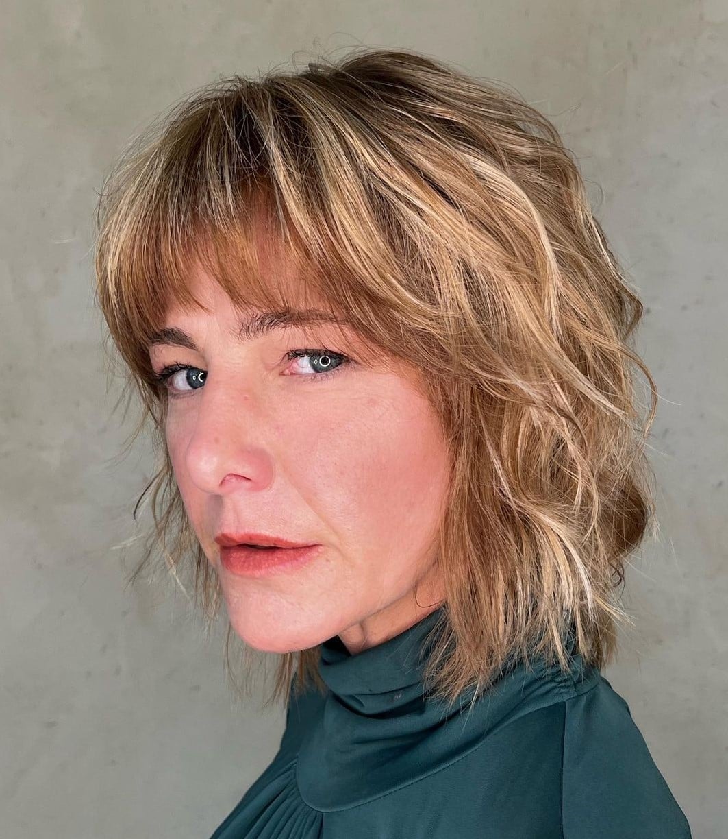 Blonde Shag With Curtain Bangs Blonde Shag With Curtain Bangs — Haircuts for Women Over 50