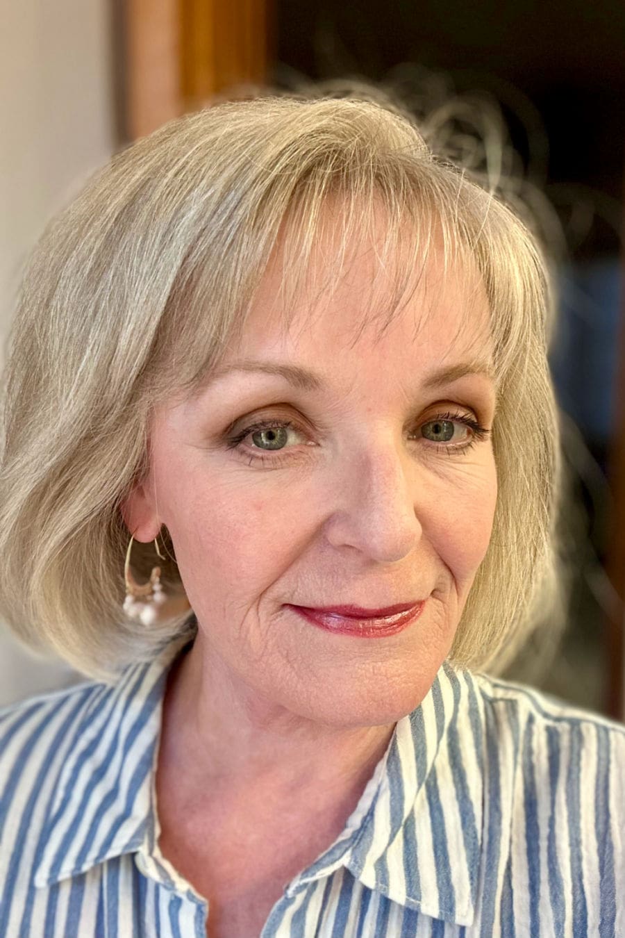 Chin Length Blunt Bob With Blunt Bangs Chin Length Blunt Bob With Blunt Bangs — Haircuts for Women Over 60