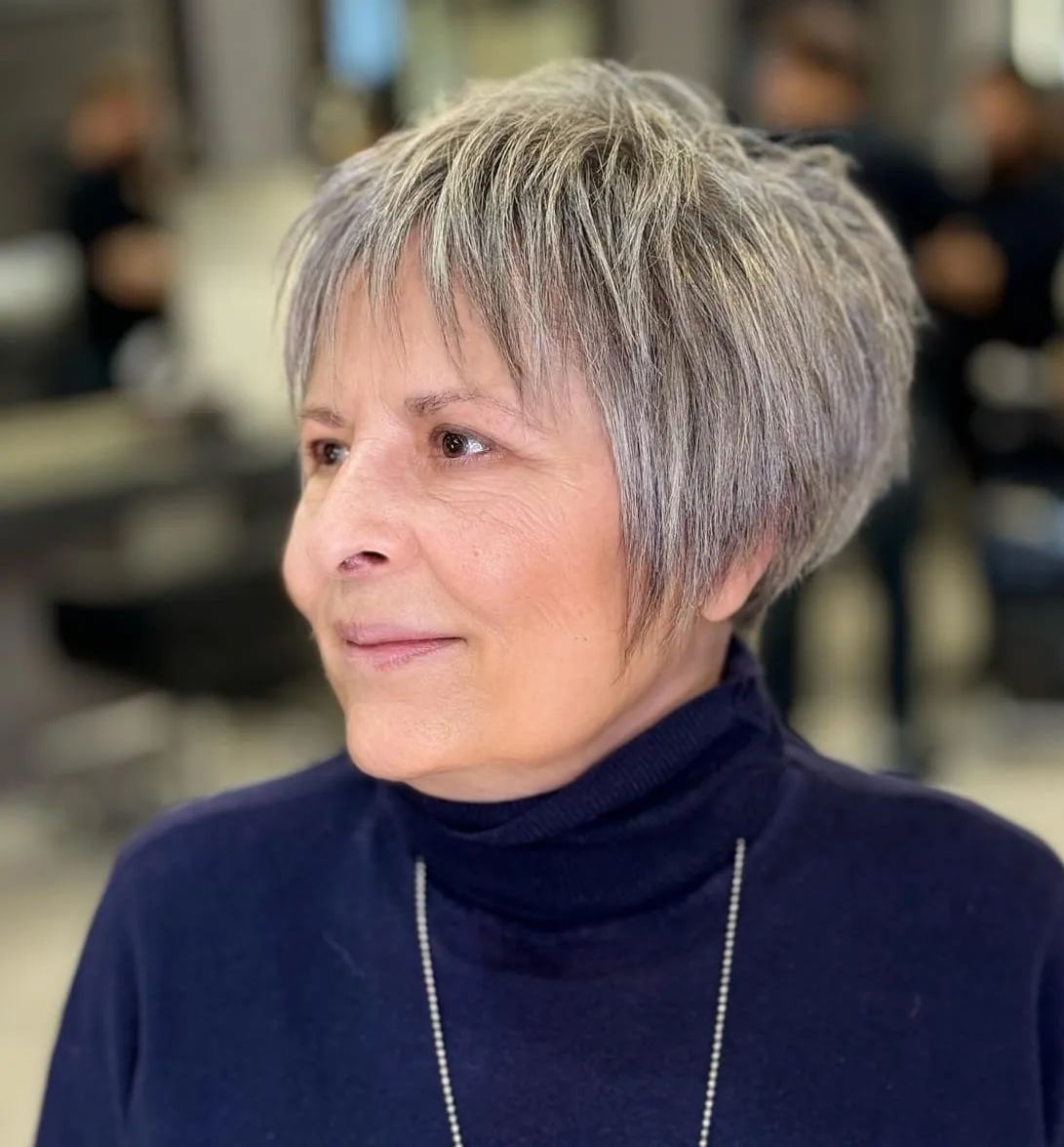 Chin Length Bob With Wispy Bangs — Haircuts for Women Over 70