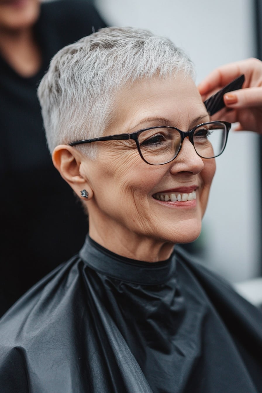 Pixie With Textured Side Swept Bangs — Haircuts for Women Over 70