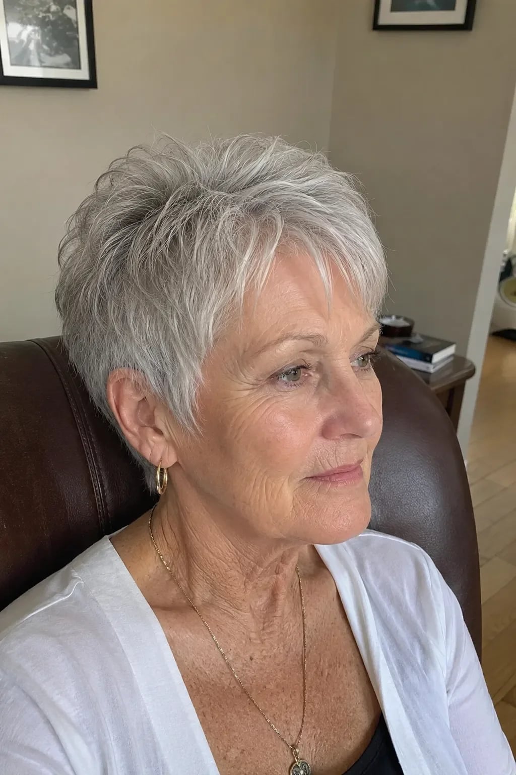 Textured Gray Pixie With Wispy Bangs — Haircuts for Women Over 70