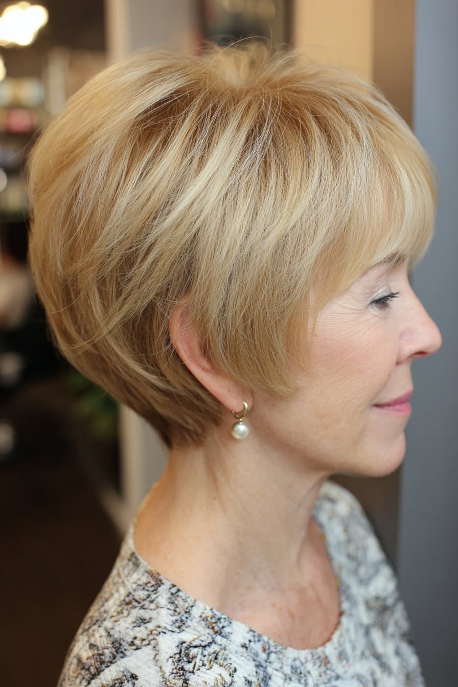 Blonde Bob With Layered Volume — Haircuts for Women Over 70