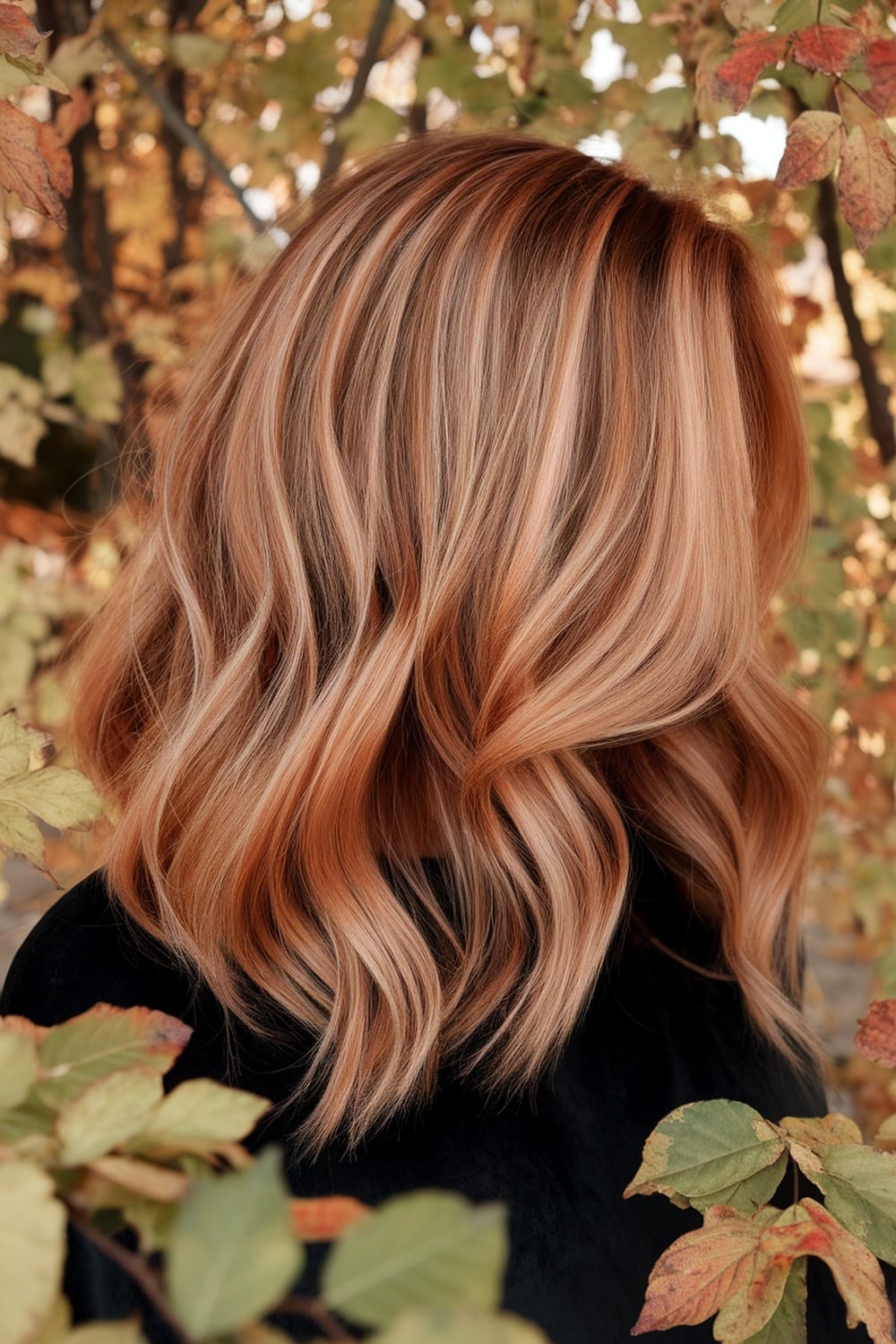 Collarbone Copper With Blonde Highlights Collarbone Copper With Blonde Highlights