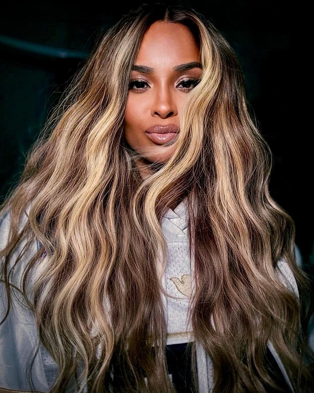 Mid-Back Dark Brown With Bold Blonde Face-Framing Highlights Mid-Back Dark Brown With Bold Blonde Face-Framing Highlights
