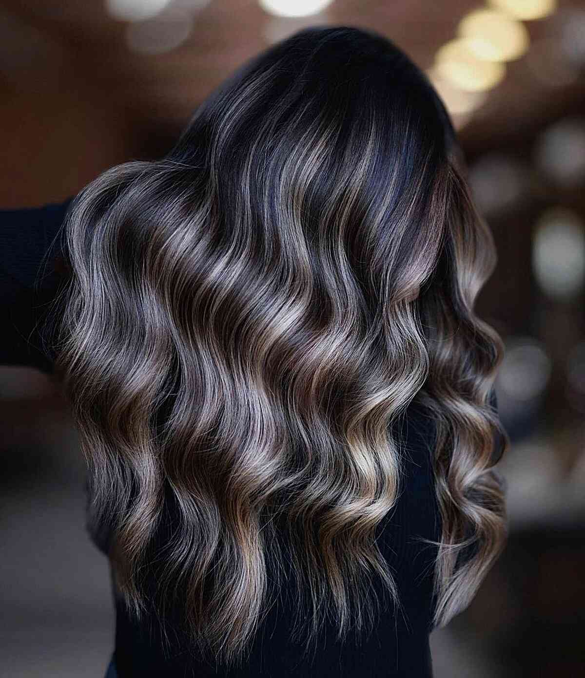 Dimensional Ash Blonde Highlights On Dark Brown — Highlights on Dark Hair