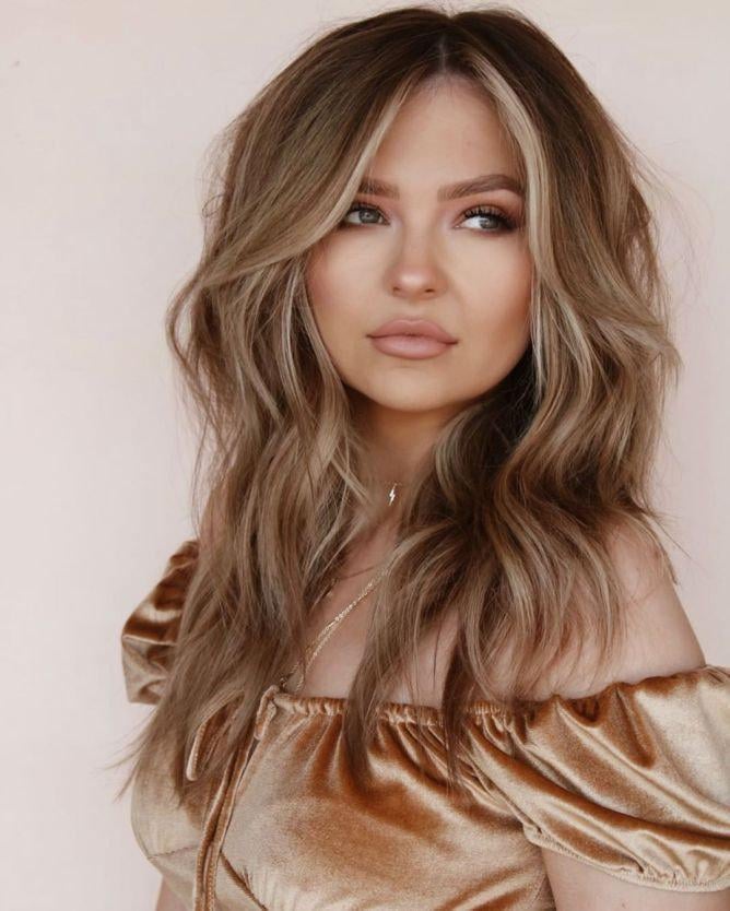 Medium Brown With Ash Blonde Face-Framing, Mid-Back Medium Brown With Ash Blonde Face-Framing, Mid-Back — Highlights Trends