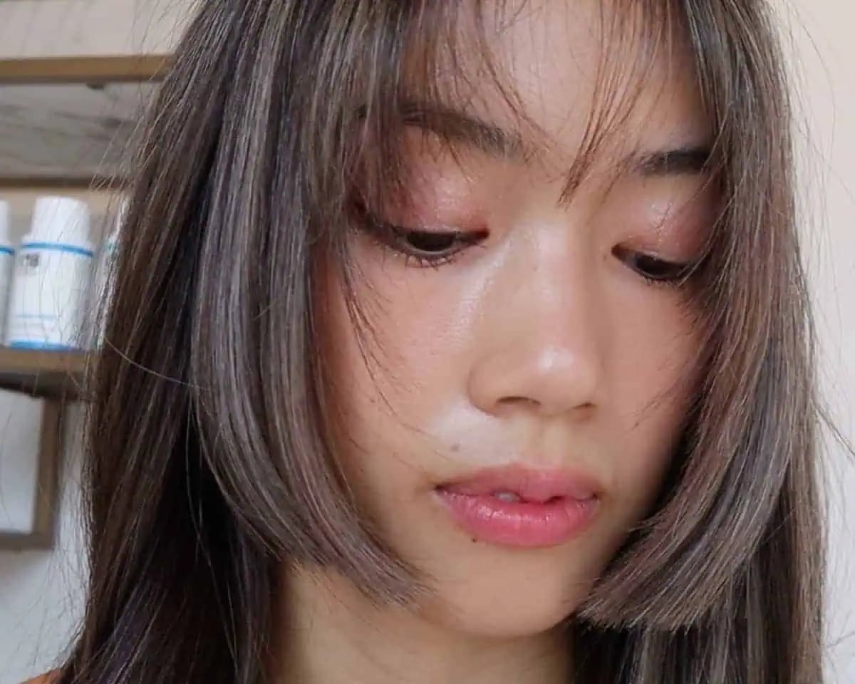 Dark Brown Collarbone Hime Cut With Layers, Blunt Bangs