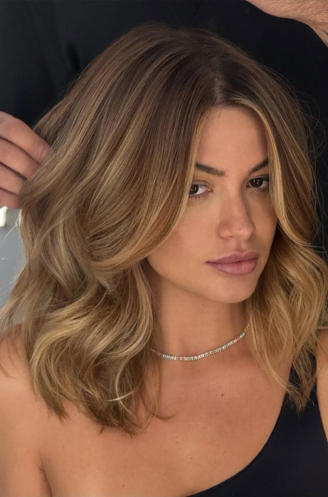 Collarbone Lob With Honey Caramel Mocha Balayage — Honey Balayage