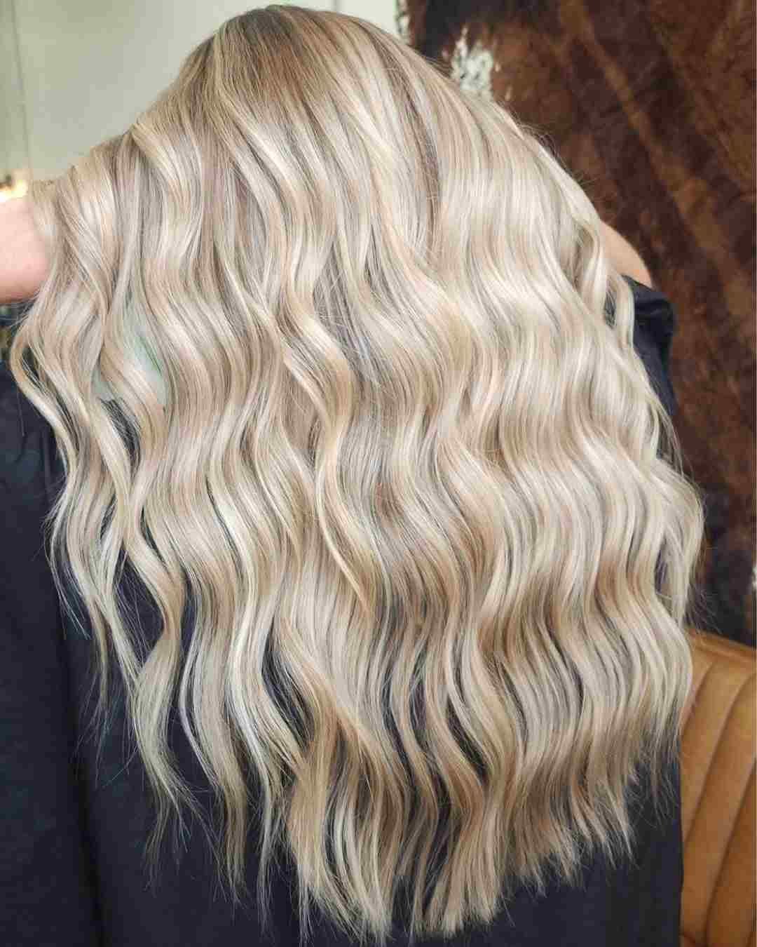 Mid-Back Ash Blonde With Subtle Highlights, Wavy — Honey Blonde