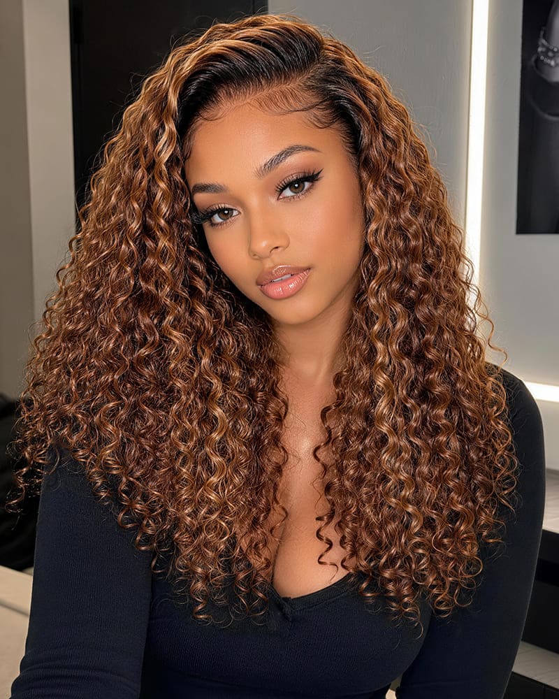 Mid-Back Brown With Vibrant Honey Blonde Highlights, Close-Up Take Mid-Back Brown With Vibrant Honey Blonde Highlights, Close-Up Take — Honey Brown Hair