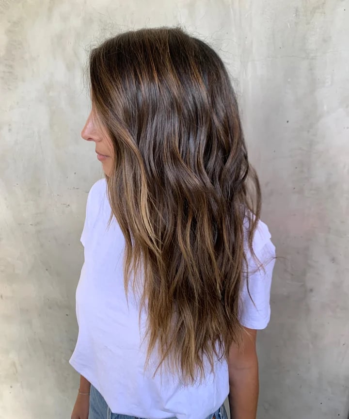 Side View Honey Brown With Blonde Highlights Side View Honey Brown With Blonde Highlights — Honey Brown Hair