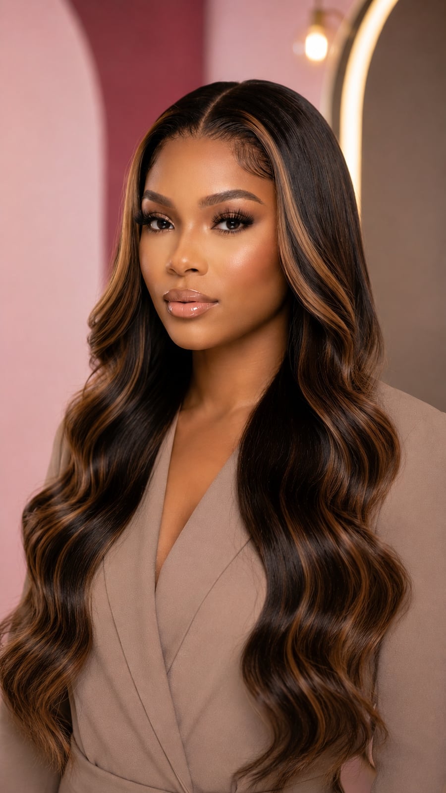 Mid-Back Dark Brown With Honey Blonde Face-Framing Highlights Mid-Back Dark Brown With Honey Blonde Face-Framing Highlights — Honey Brown Hair