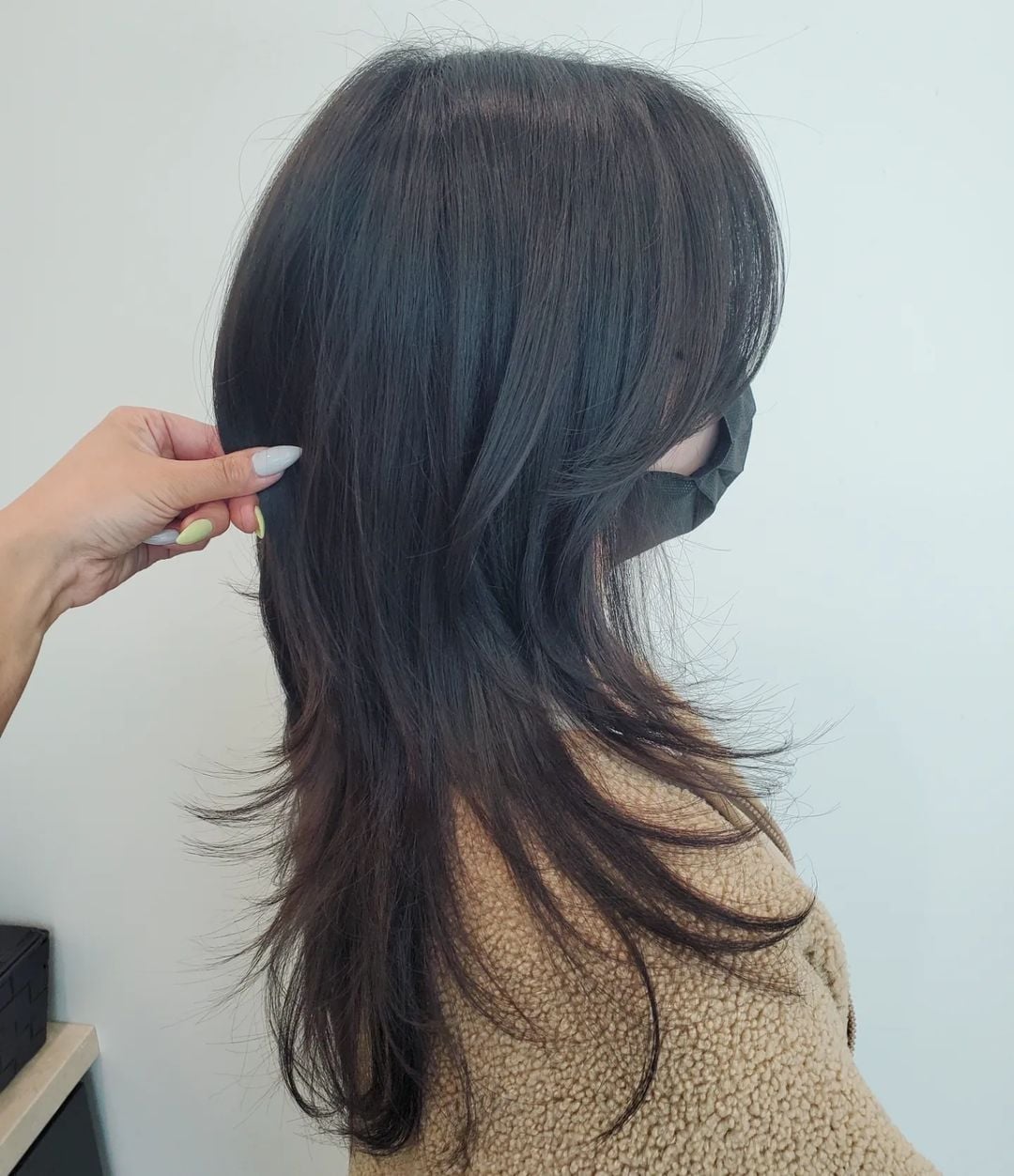 Collarbone Layered Shag With Curtain Bangs, Middle — Hush Cut