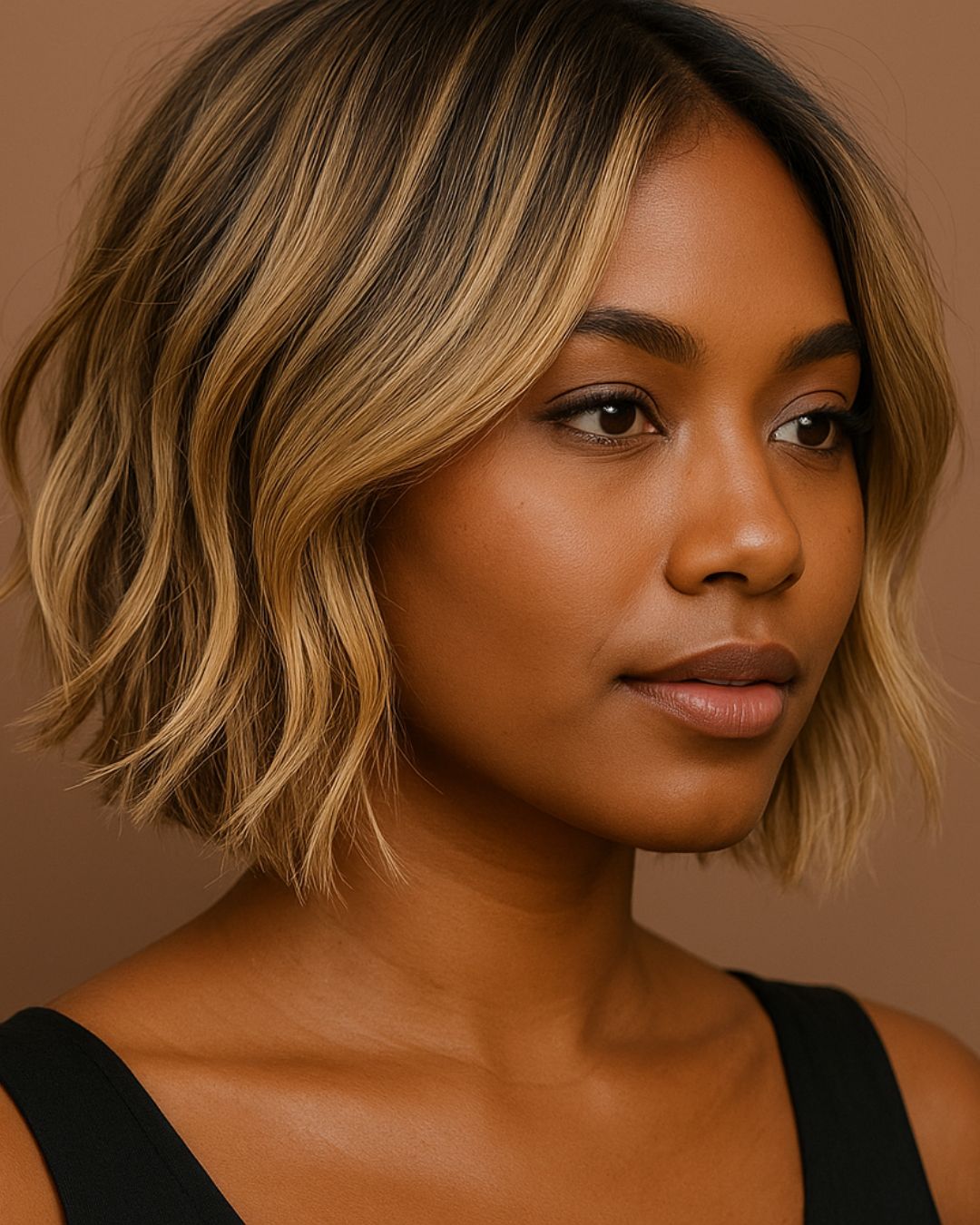 Dark Blonde Chin Angled Bob — Hush Cut