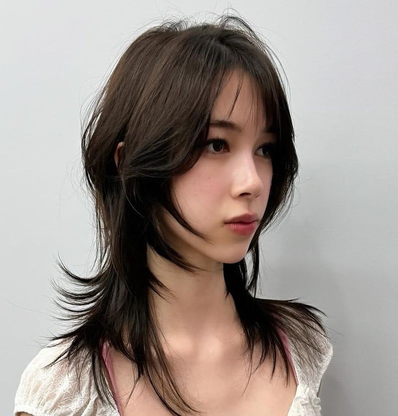 Blonde Layered Lob With Soft Curtain Bangs — Hush Cut