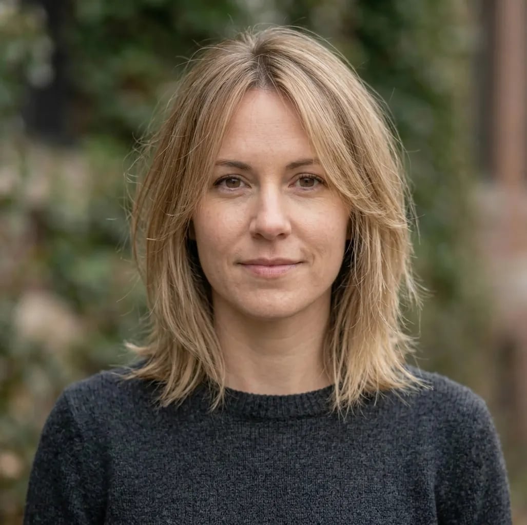 Collarbone Layered Lob With Curtain Bangs, Wavy — Hush Cut
