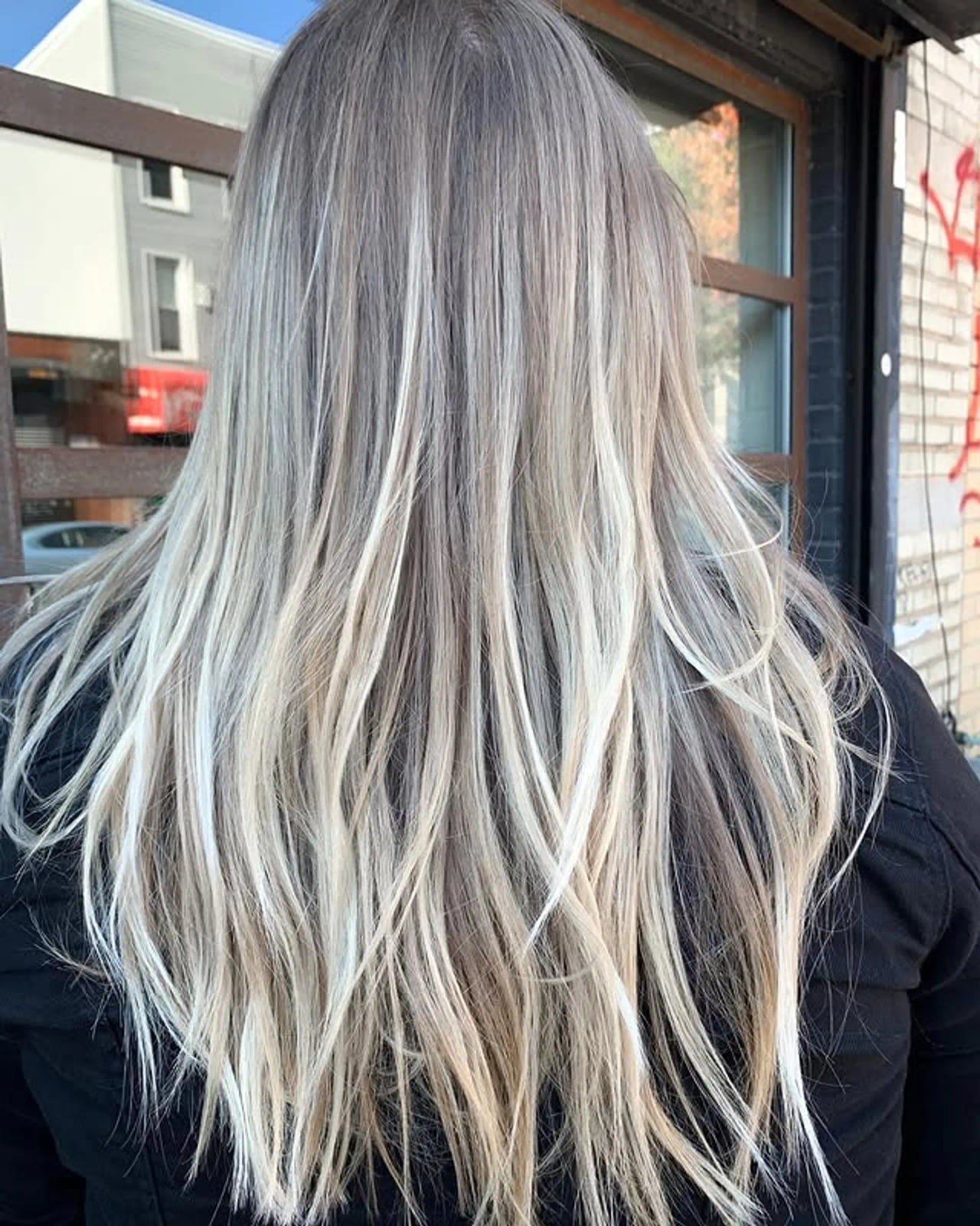 Mid-Back Icy Blonde Balayage Air Dried Mid-Back Icy Blonde Balayage Air Dried