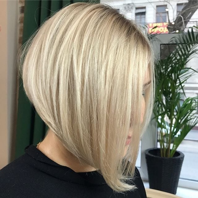 Ash Blonde Bob With Root Shadow — Inverted Bob