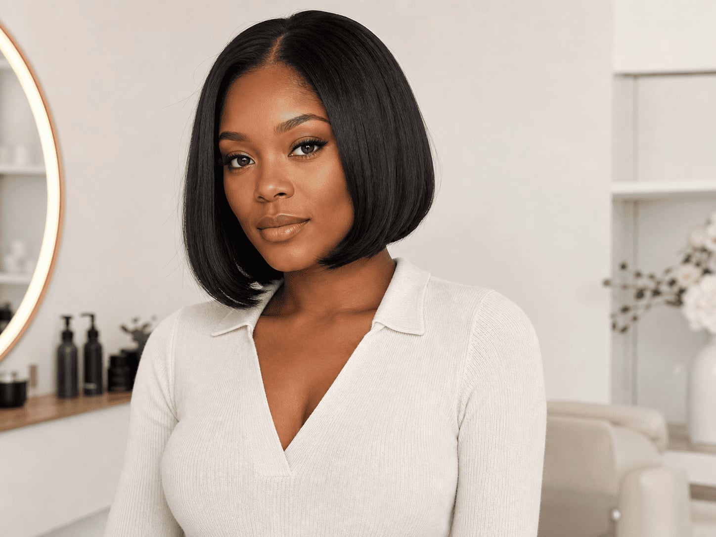 Classic Black Sleek Bob Classic Black Sleek Bob — Jaw Length Bob