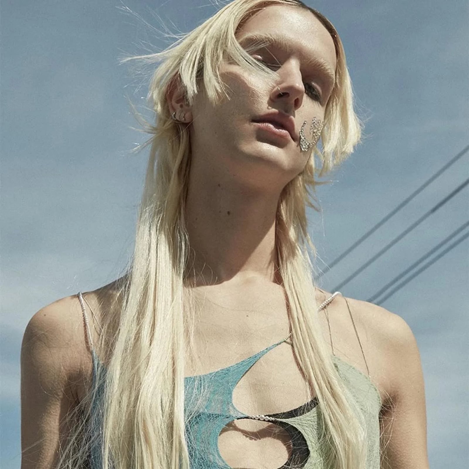 Platinum Blonde With Dark Blue Ends — Jellyfish Haircut