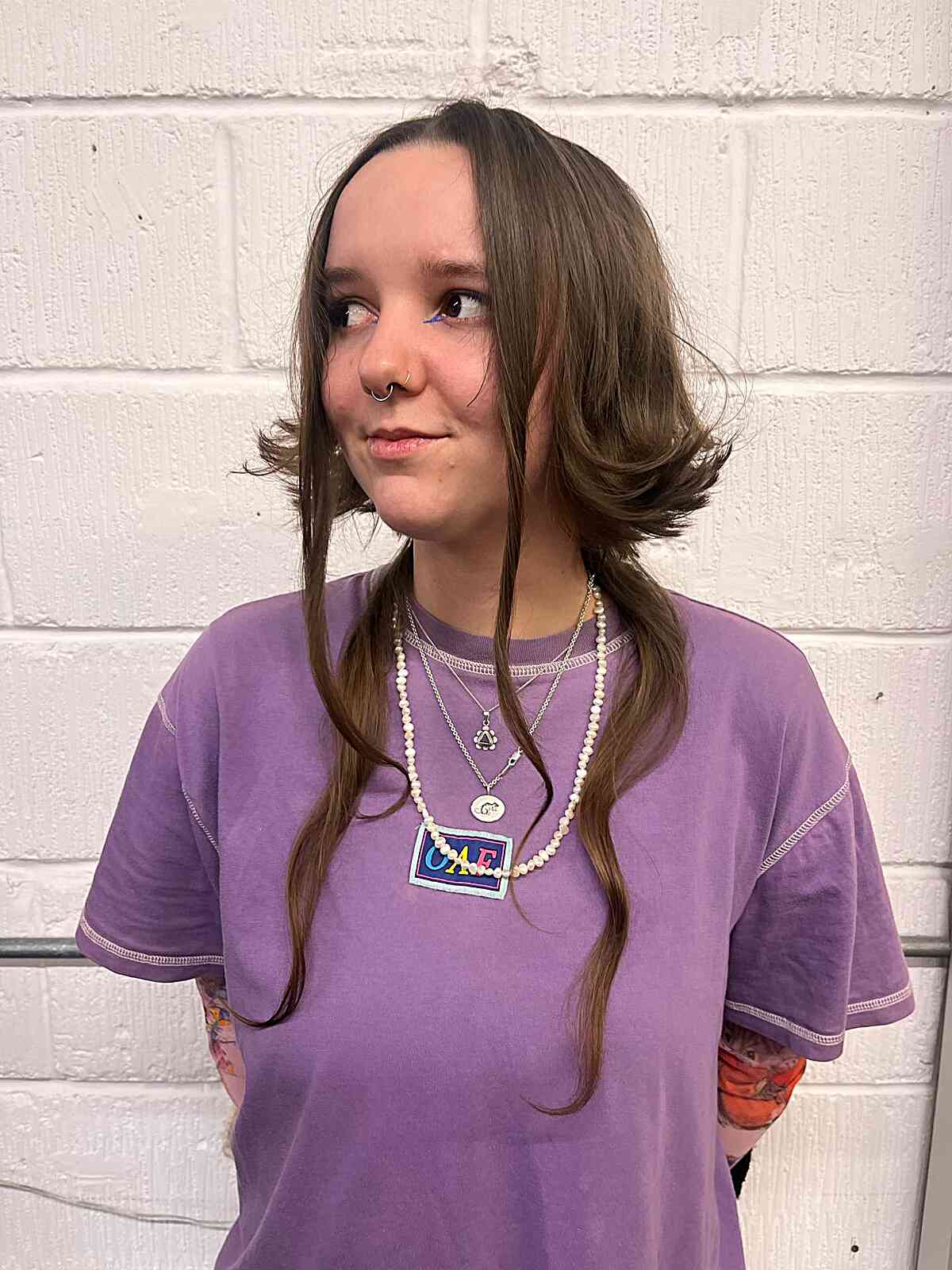 Ash Brown Jellyfish With Soft Curtain Bangs — Jellyfish Haircut