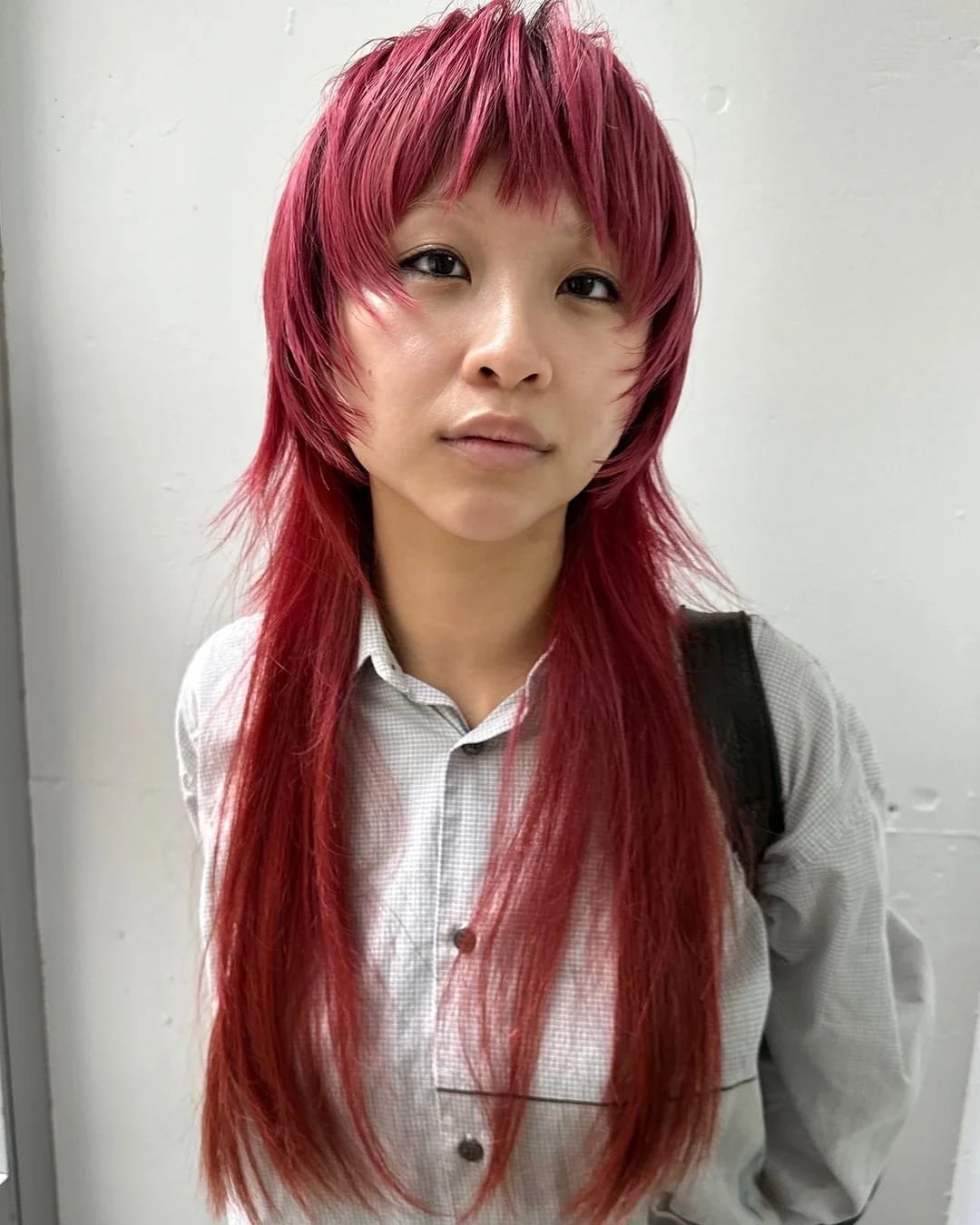 Deep Red Jellyfish With Wispy Bangs — Jellyfish Haircut