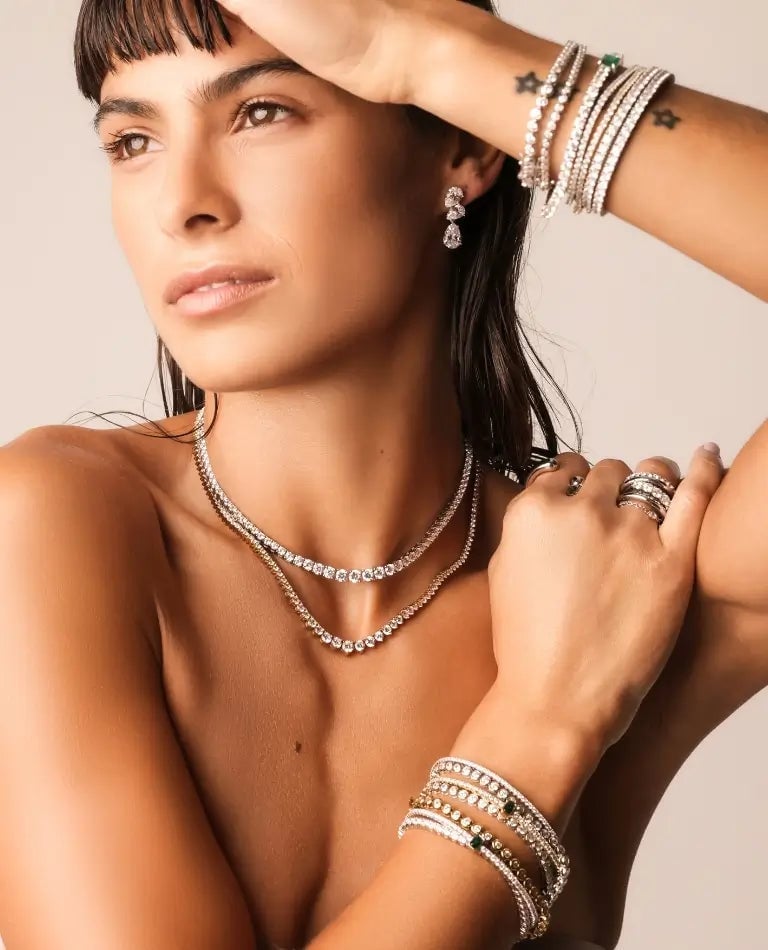 Diamond Tennis Necklaces and Bracelets With Earrings — Jewelry Trends