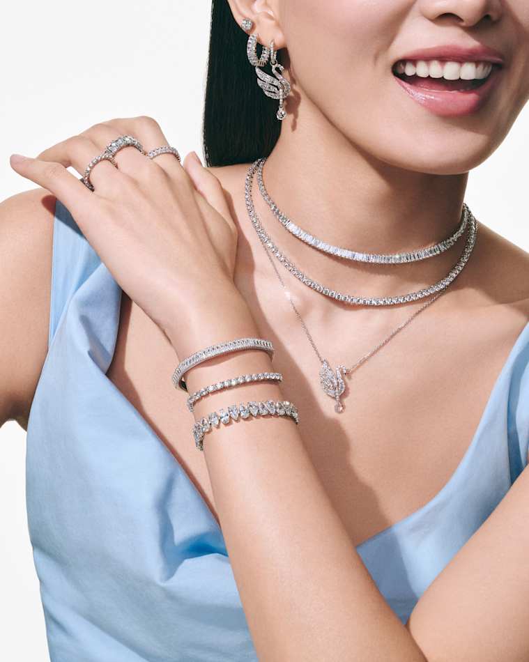 Stacked Diamond Bracelets With Statement Earrings — Jewelry Trends