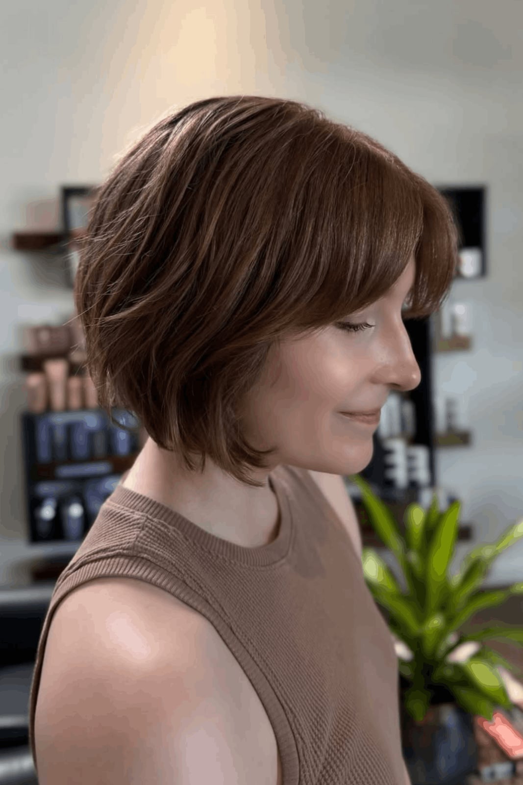 Chin Length Layered Bob With Blended Layers
