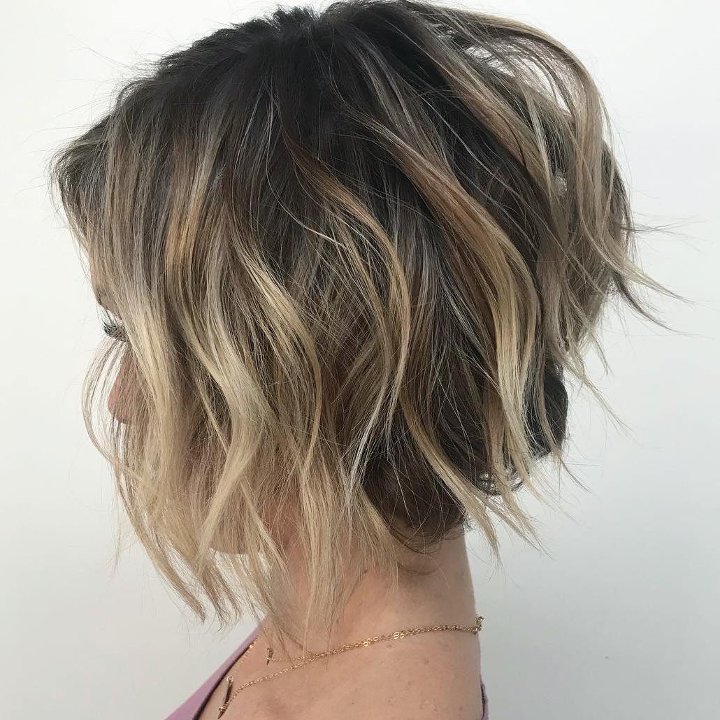 Choppy Bob With Blonde Balayage — Layered Bob