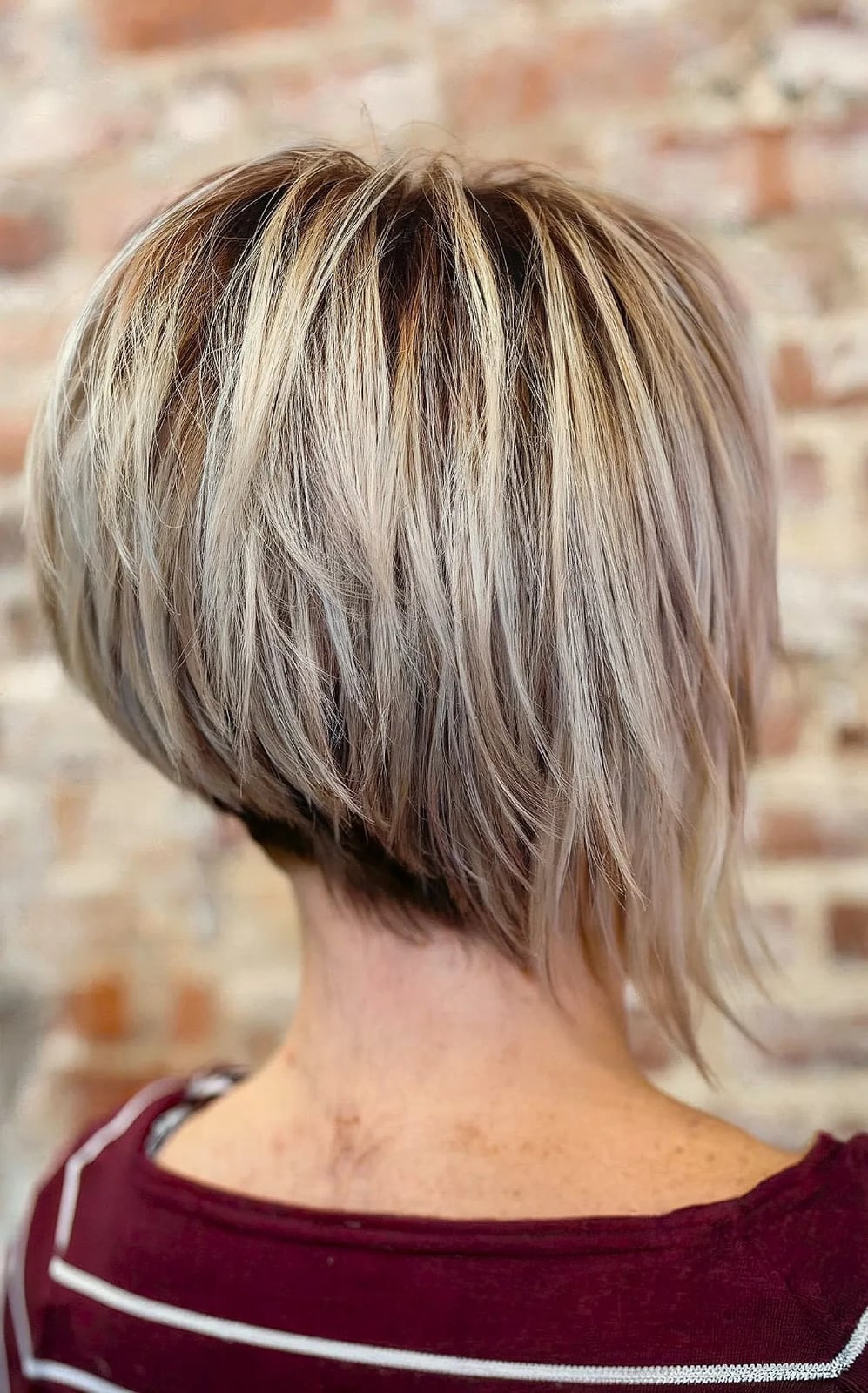 Stacked Bob With Textured Back — Layered Bob