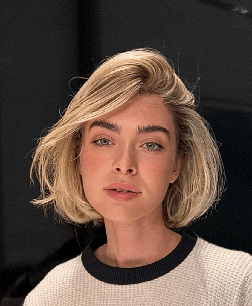 Wavy Blonde Bob With Textured Waves — Layered Bob