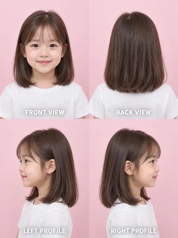 Sleek Dark Brown Blunt Bob — Little Girl Haircuts