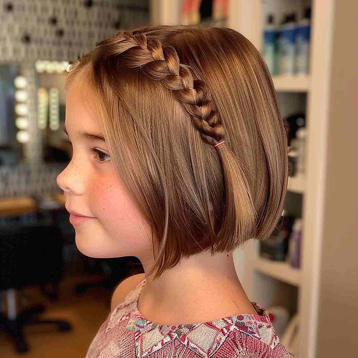 Light Brown Bob With Braided Headband — Little Girl Haircuts