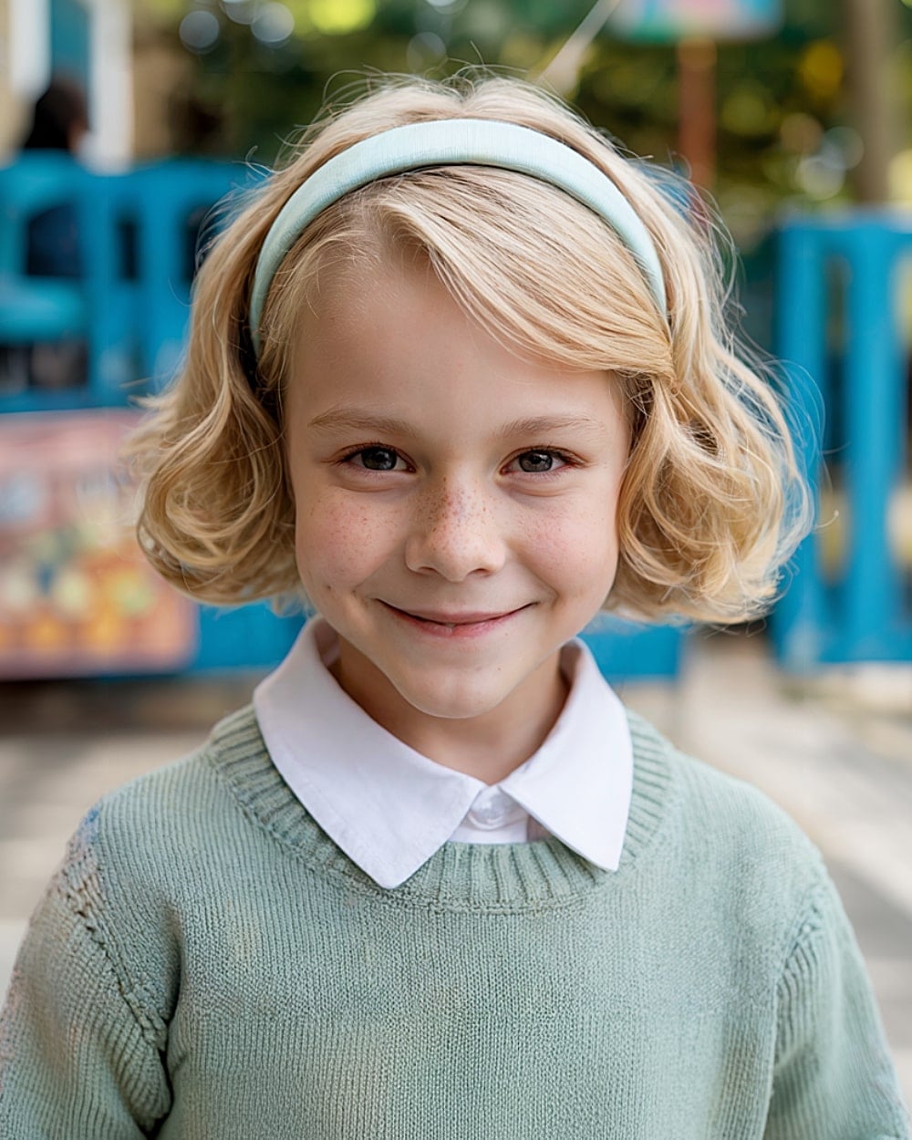 Layered Blonde Bob With Side Swept Bangs — Little Girl Haircuts