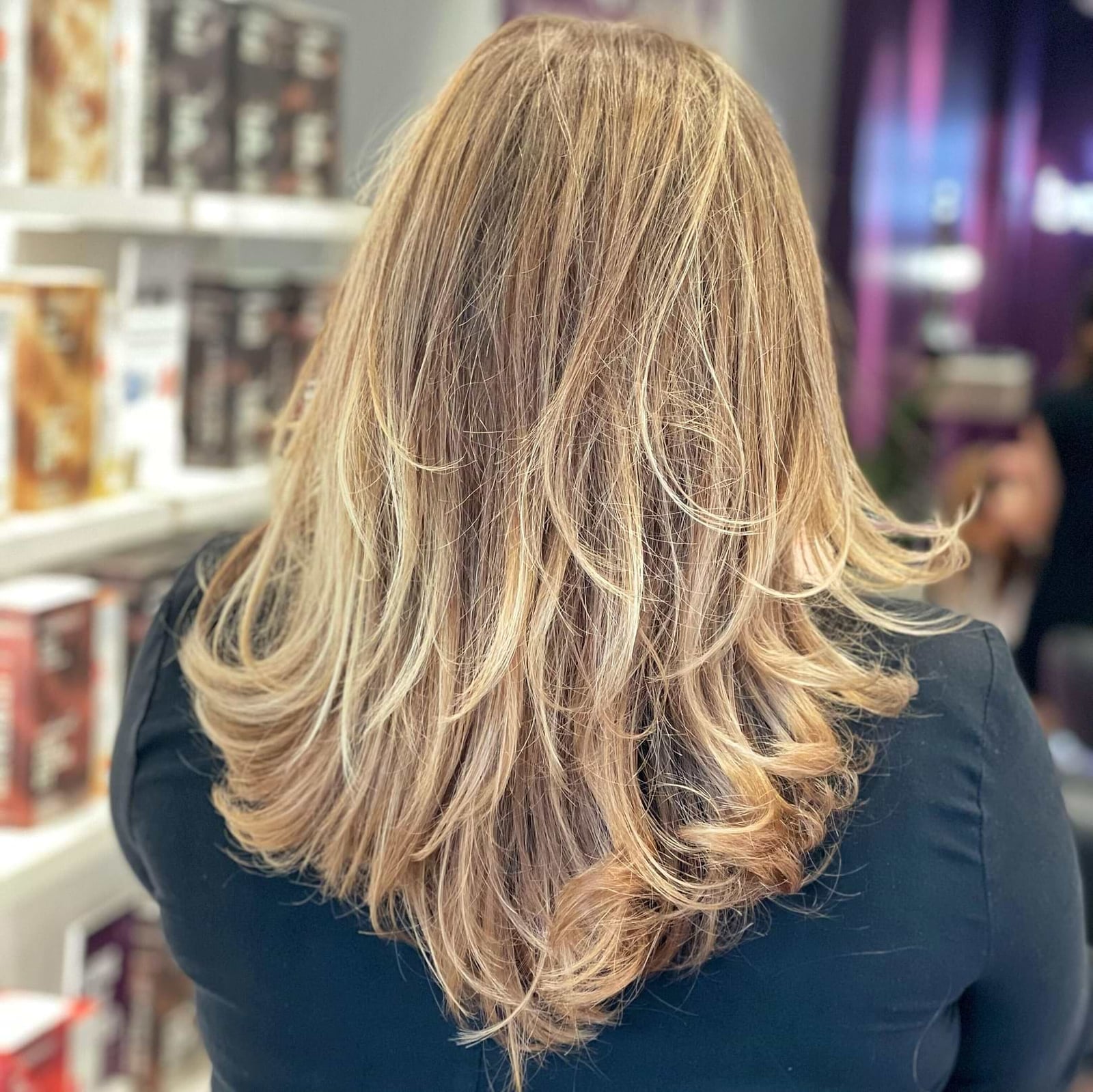 Dirty Blonde Mid-Back Layers With Root Shadow Dirty Blonde Mid-Back Layers With Root Shadow — Lived In Blonde